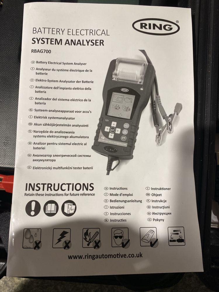 Tester akumulatorów RING RBAG700