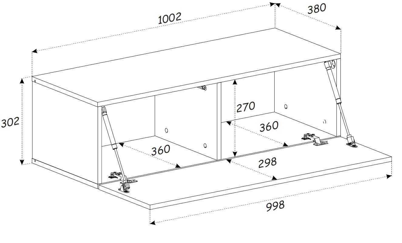 Szafka RTV Czarny MAT front MDF