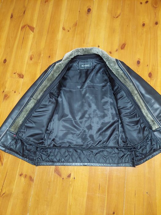 Зимова шкіряна чоловіча куртка