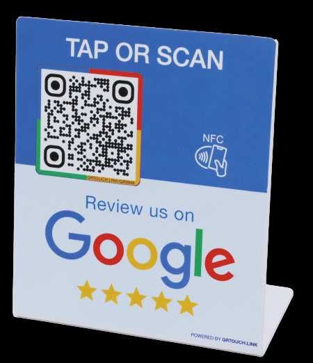 Placa Inteligente para solicitar avaliações com página de link QRTouch