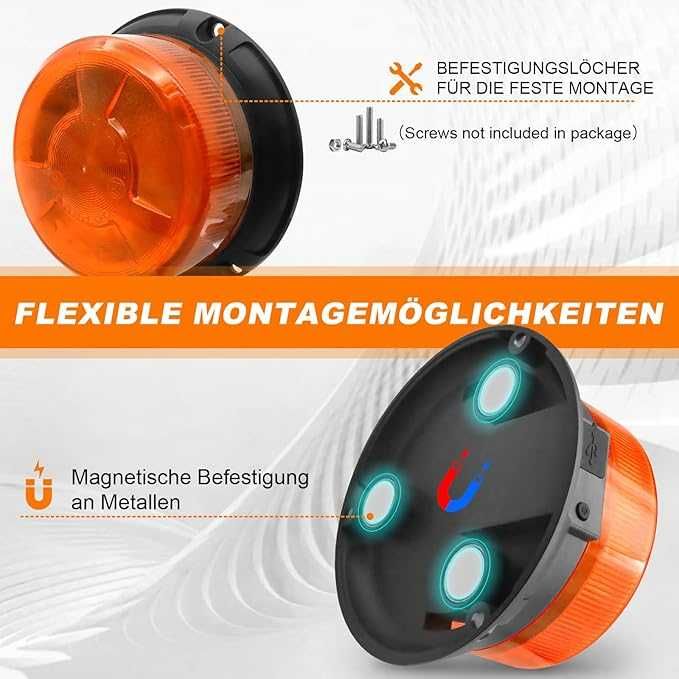 lampa ostrzegawcza DINFU 12-24V odporna na warunki atmosferyczne