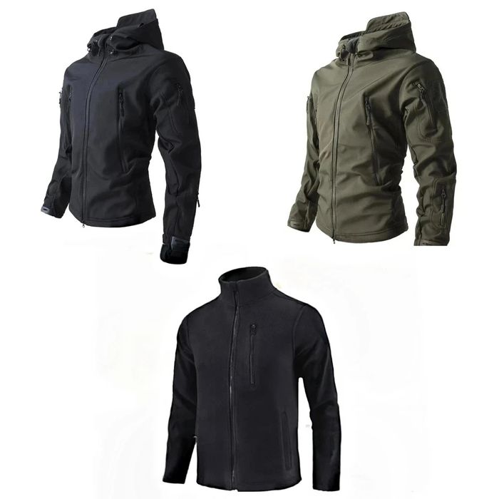 Тактична куртка softshell [Хакі, Чорна]