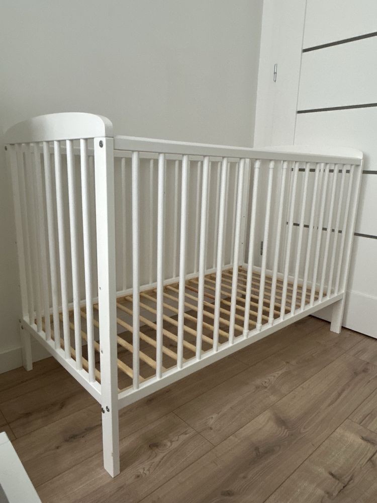 Łóżeczko dostawne 2w1 120x60 białe
