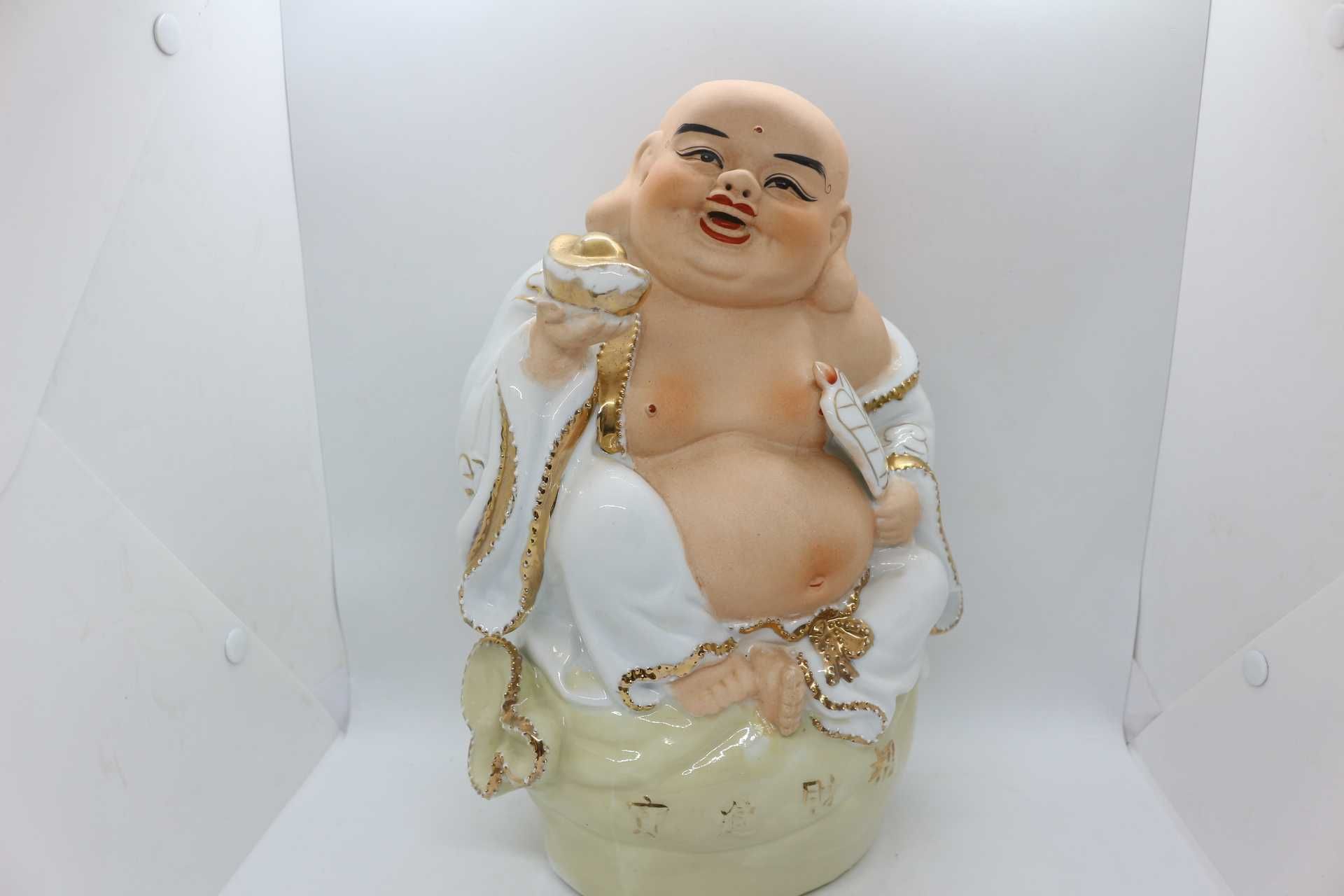 Buda da Fortuna Maitreya da Sorte em Porcelana Chinesa XX 33 cm Altura