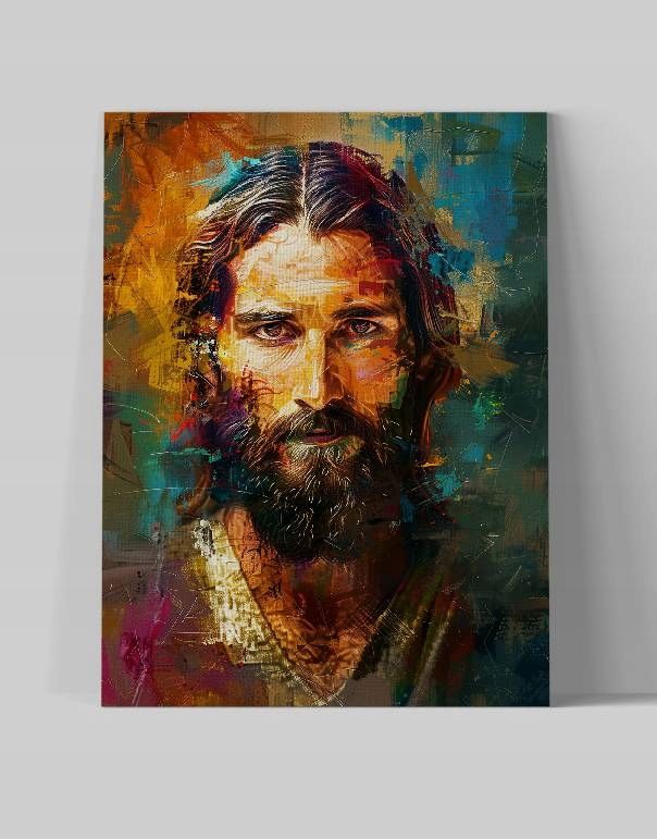 Nowoczesna Ikona Jezusa Chrystusa na płótnie 60x80 cm