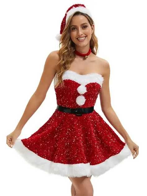 Костюм Снігуроньки карнавальний Червоний S-M