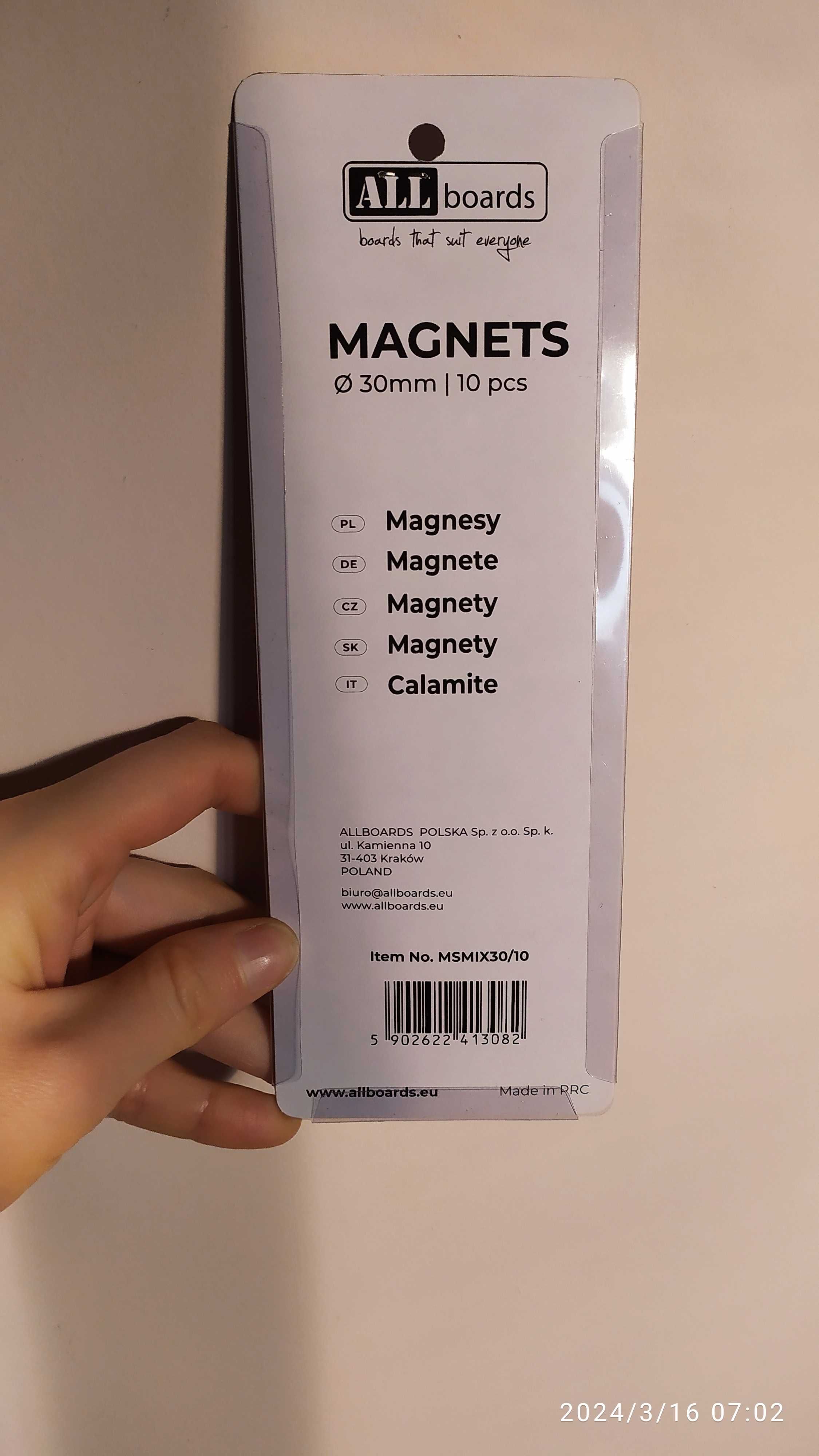 Zestaw magnesów kolorowe magnesy 10 sztuk