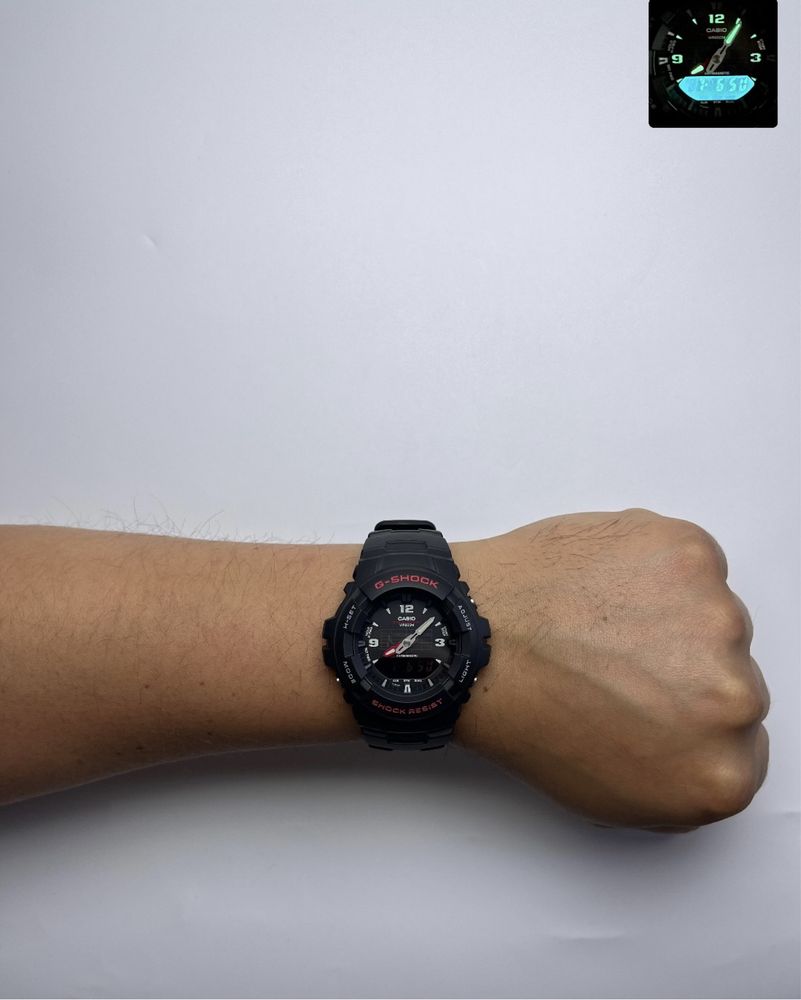 Casio g-100-1bv, casio g shock, спортивний чоловічий годинник касіо