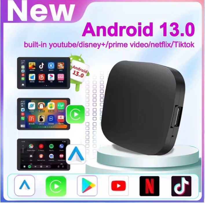 Адаптер Android 13 TV Box Smart CarPlay Ai Box Wifi Android Auto
