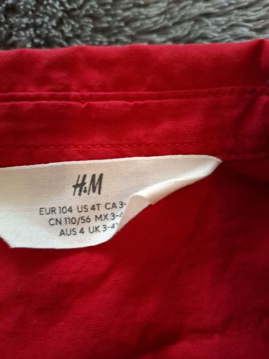Koszula h&m czerwona rozmiar 104