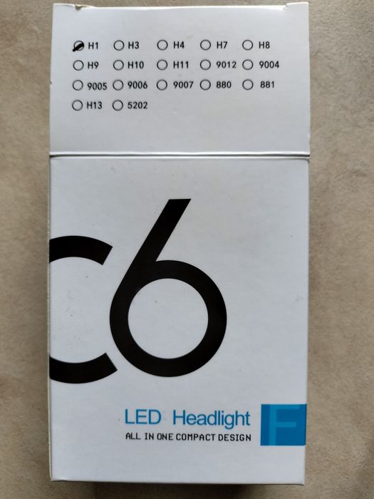 Автомобільні світлодіодні лампи  С6 (два типа Н1 та Н7)