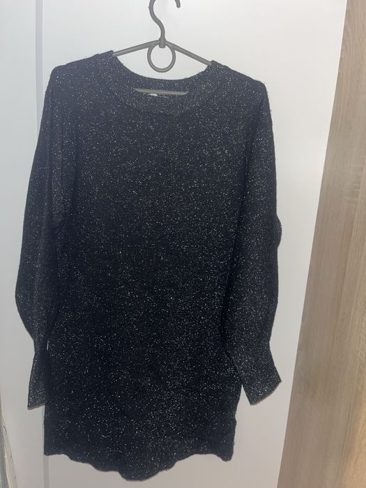 Блискучий теплий светр сукня л хл