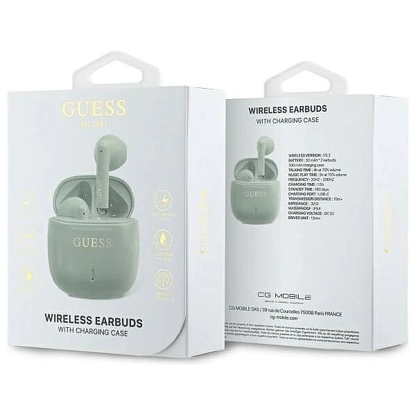Guess słuchawki Bluetooth GUTWSJ14ESGN TWS + stacja dokująca zielony/g