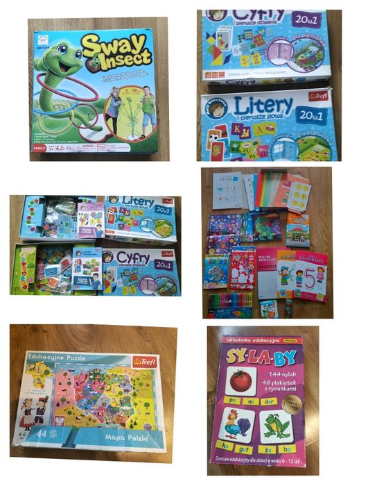 Mega paka dla przedszkolaka literki cyferki puzzle kreatywne pisaki