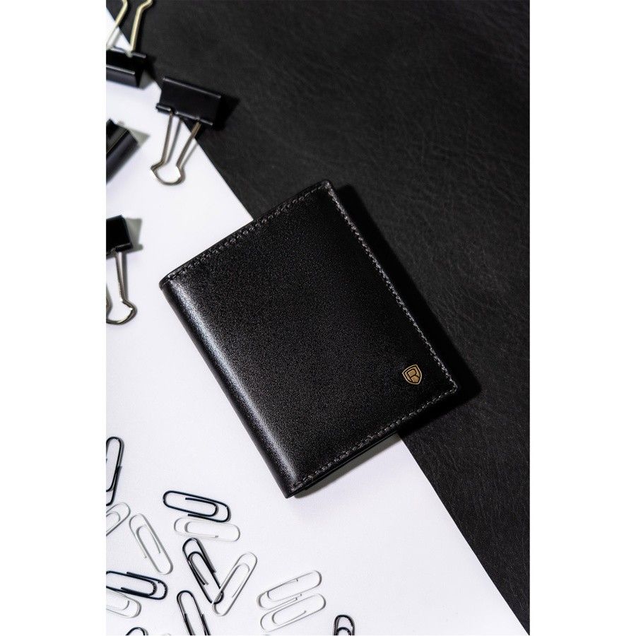skórzane, eleganckie etui na dokumenty w czarnym kolorze - rovicky