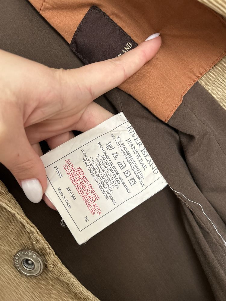 Піджак чоловічий вельветовий River Island, М, олх доставка +комісія