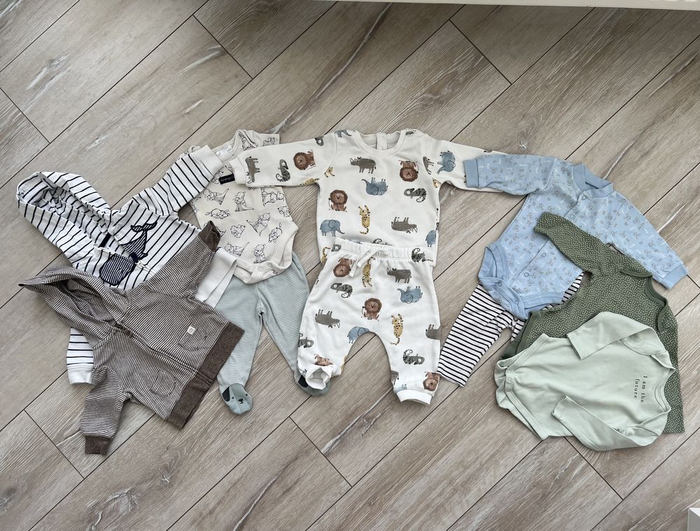 Лот вещей от 0 до 3 месяцев carters hm боди ползунки