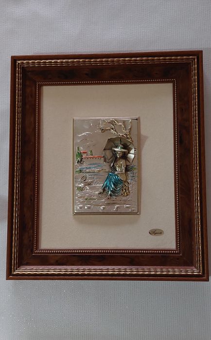 Obraz ze srebrnym obrazkiem/Dama