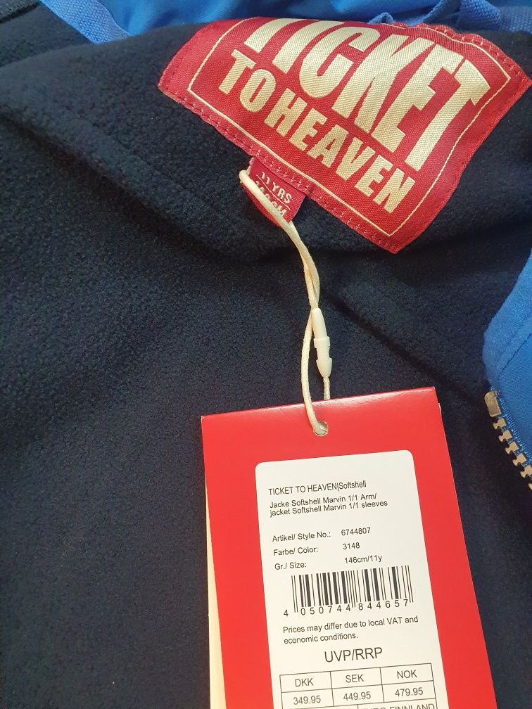Ticket to Heaven kurtka dziecięca soft shell polar rozmiar 146