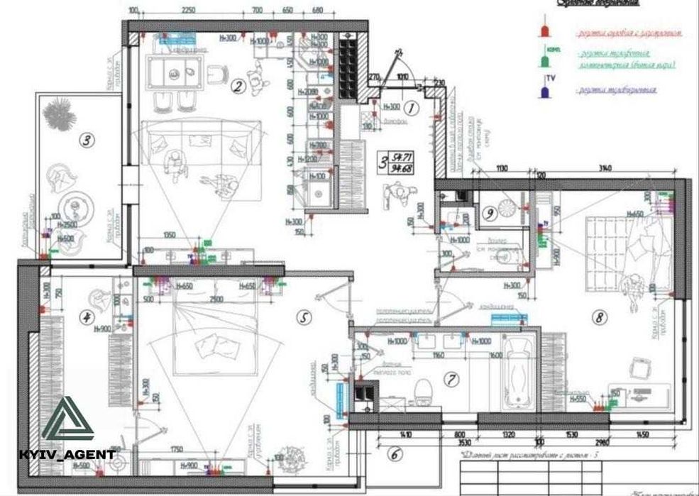 Вид на Дніпро !!! Велика 3-кімнатна (2 окремі спальні) ЖК Зарічний !