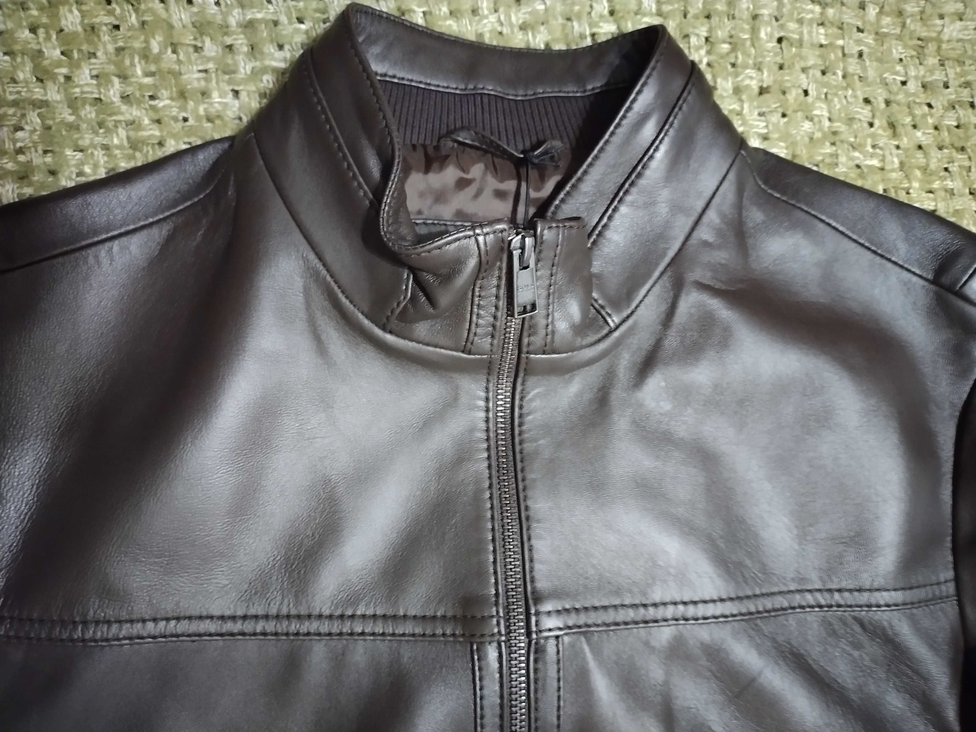 Кожаная мужская куртка Hugo Boss. Оригинал. Размер 50-52