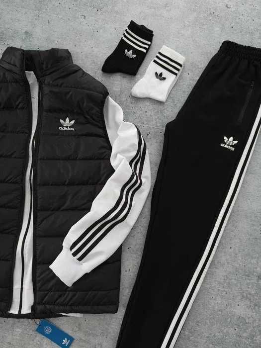Спортивный костюм мужской + жилетка Adidas осенний весенний адидас
