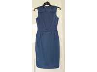 Ciemno niebieska elegancka sukienka Sisley bawełniana rozmiar XS/34