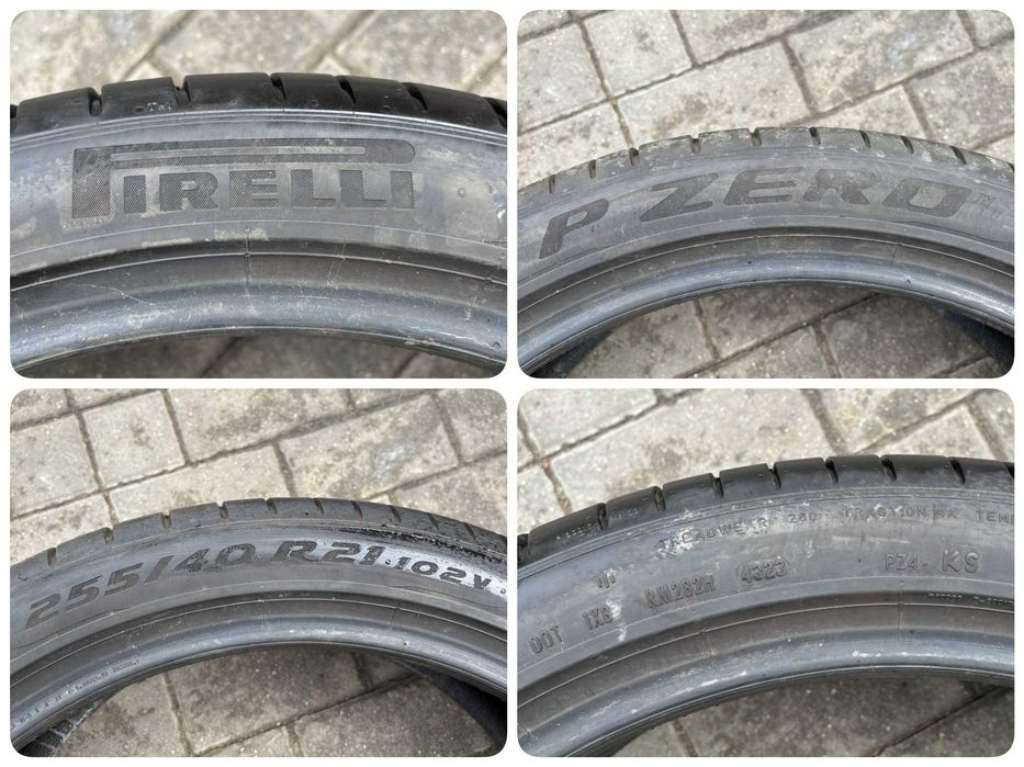 4X OPONY LETNIE 255/40R21 102V Pirelli P Zero XL VOL 7.5MM 2023R CAŁE!