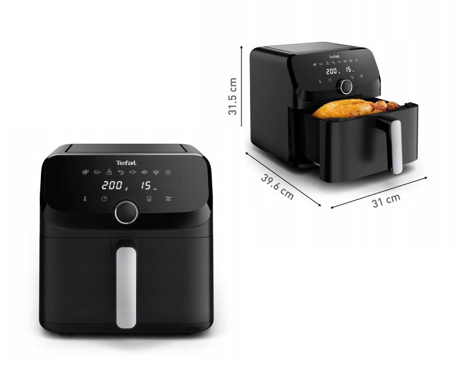 OKAZJA! Frytkownica Beztłuszczowa TEFAL EY8558E AIR FRYER 7,5l Duża XL