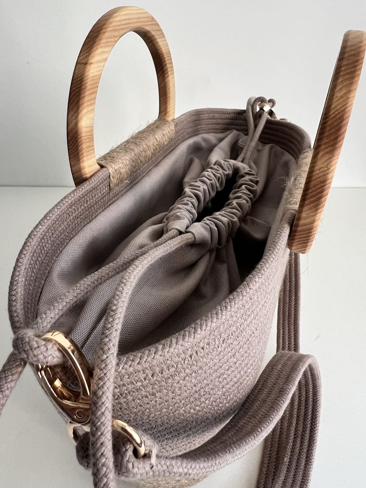 Bag Torba-shopper z juty+bawełnianego sznyrka