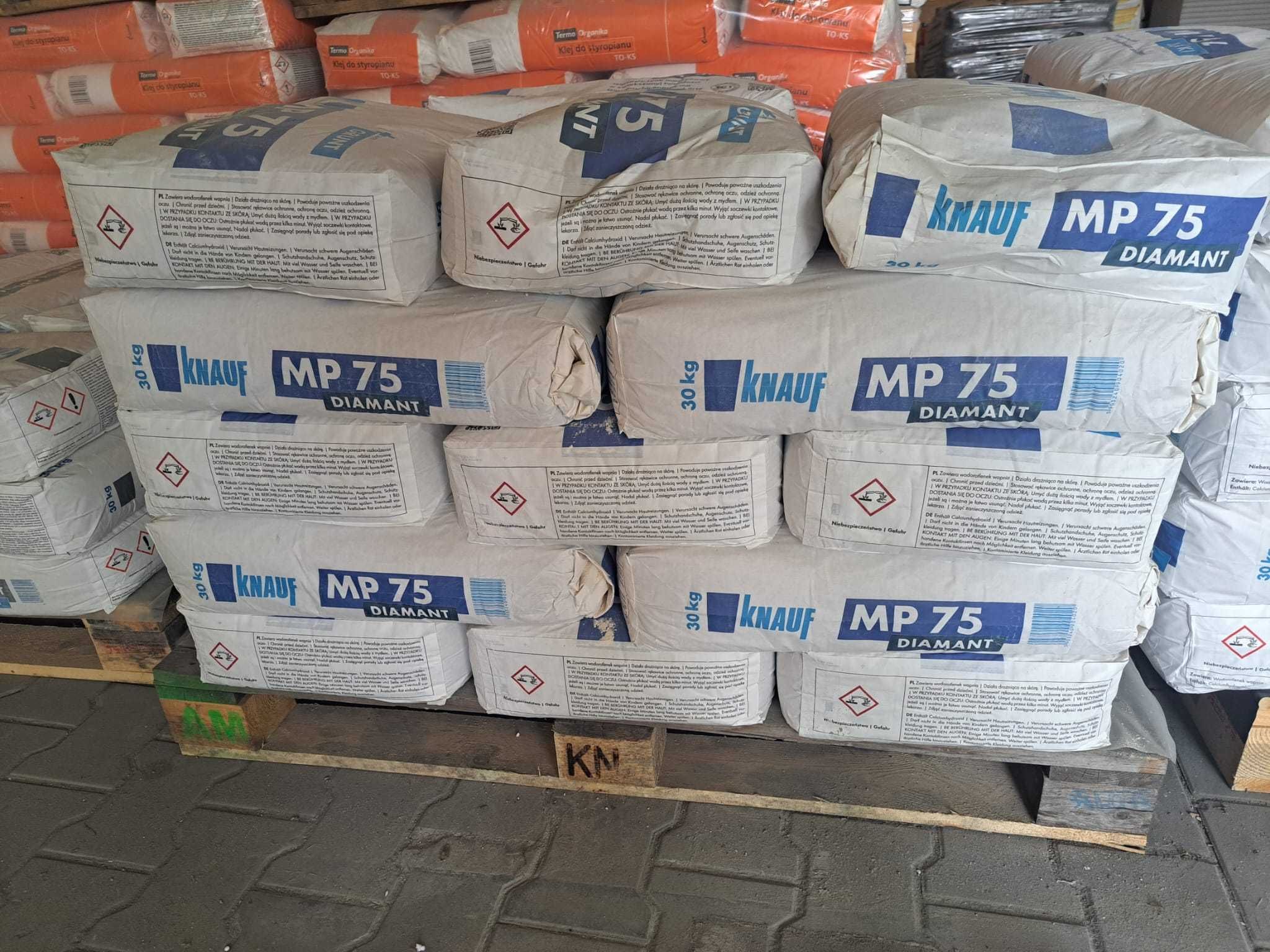 Knauf Tynk Maszynowy Gipsowy MP75 Diamant 30 kg Twardy