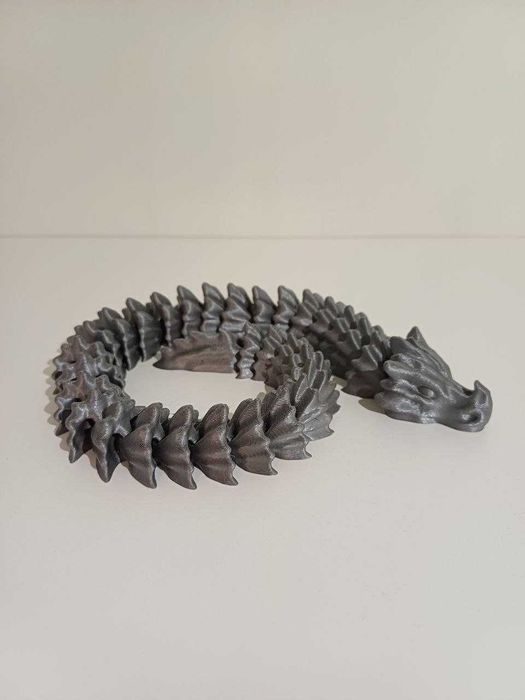 Smok, wyginająca się zabawka 3D szary