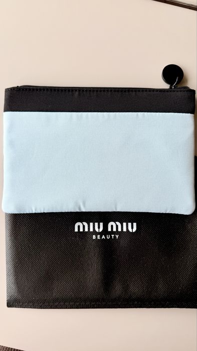Miu Miu Beauty Kosmetyczka Torebka Saszetka Czarno błękitna Nowa
