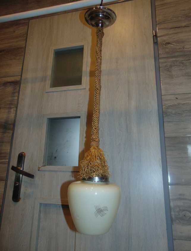 Art deco niklowana mosiężna lampa,chwost,wys.76 cm.