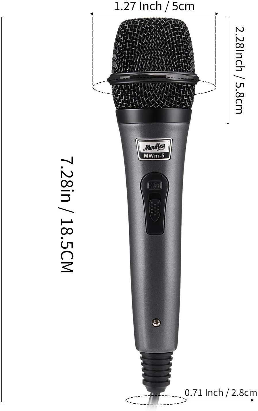 Динамический микрофон Moukey, микрофон для караоке с кабелем