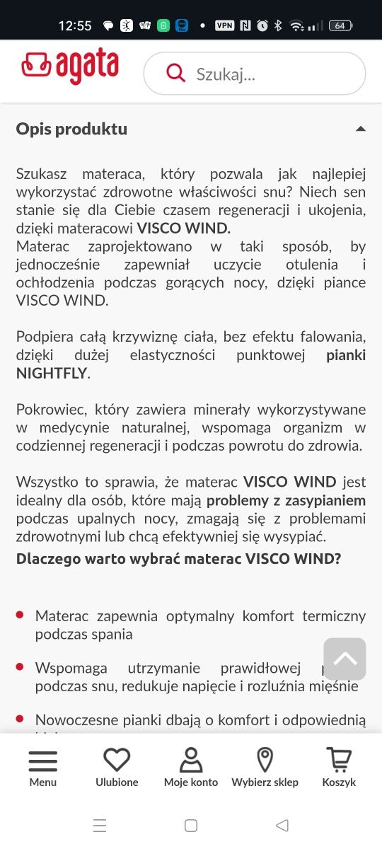 Materac  piankowy