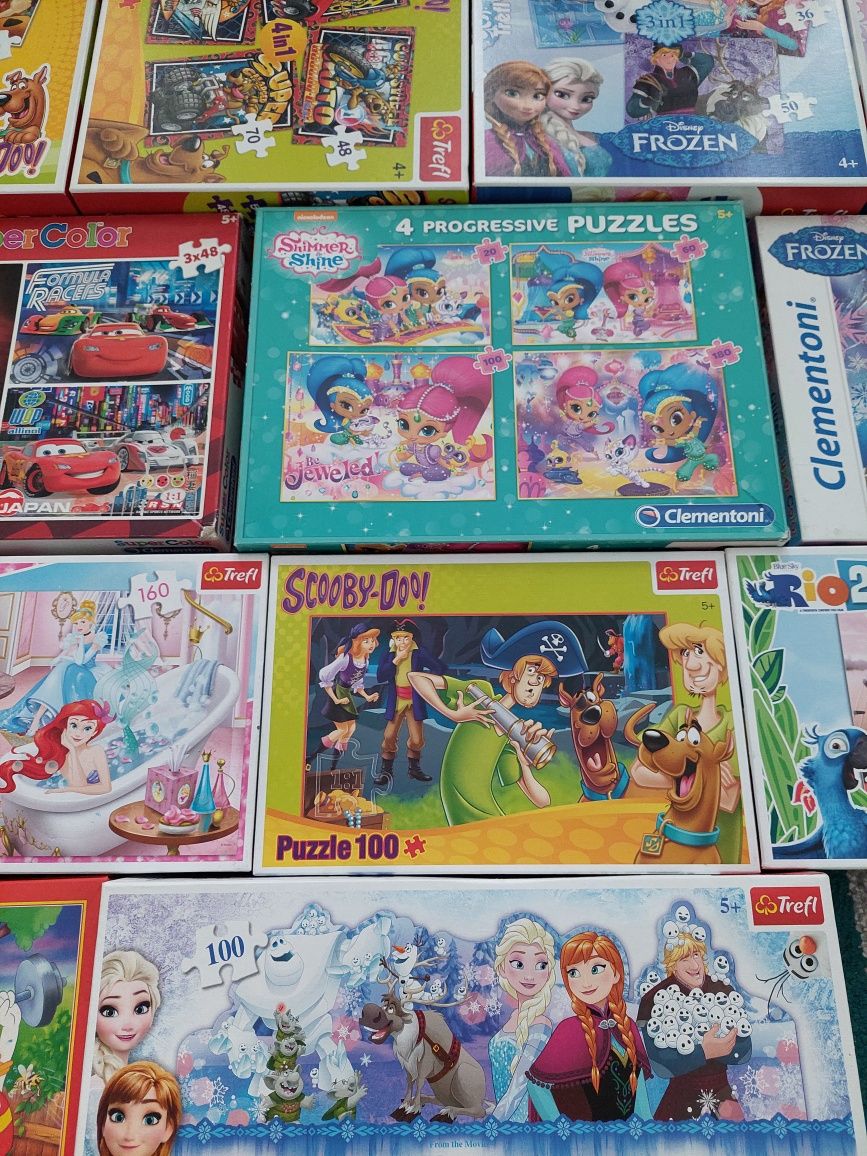 Puzzle i gra m.in. Frozen, Scooby-Doo