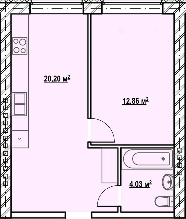 1-кімнатна квартира в Ірпіні з газом, бомбосховищем, е Розтермінування