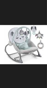 Крісло гойдалка шезлонг дитячий з вібрацією RicoKids Сірий
