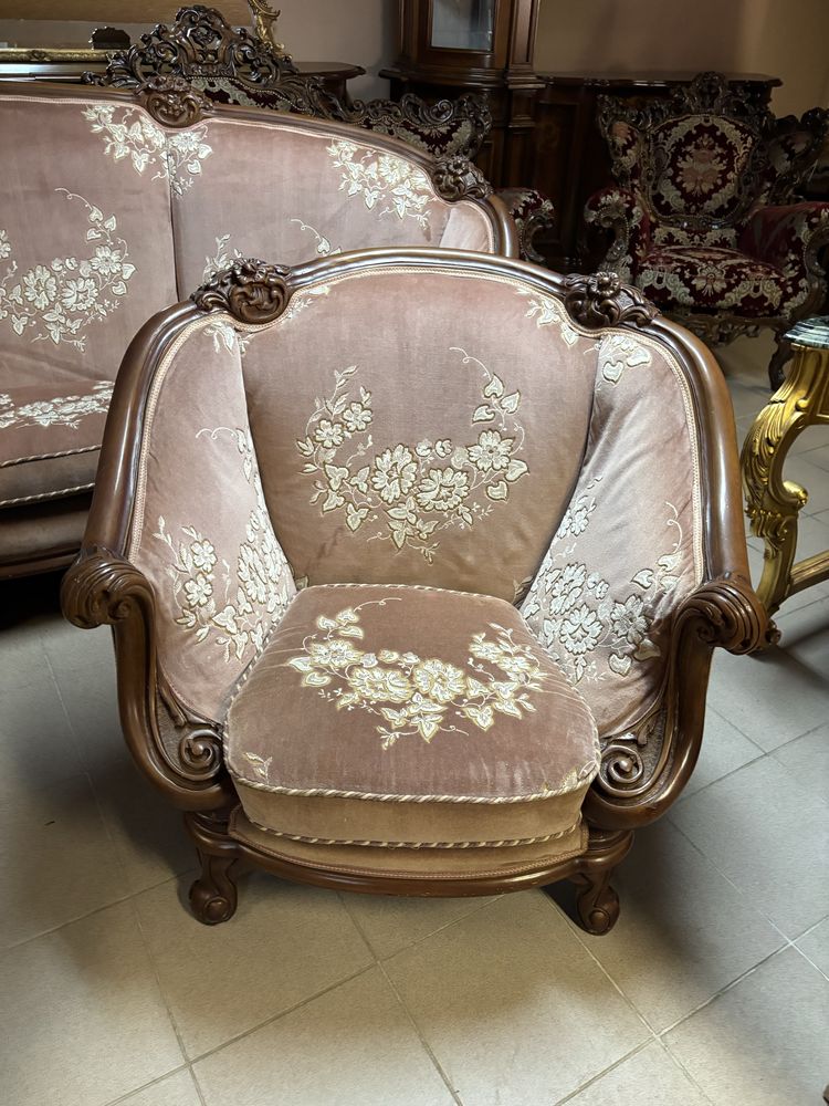 Włoski Komplet Wypoczynkowy 411 mega sofa 2 fotele meble stylowe