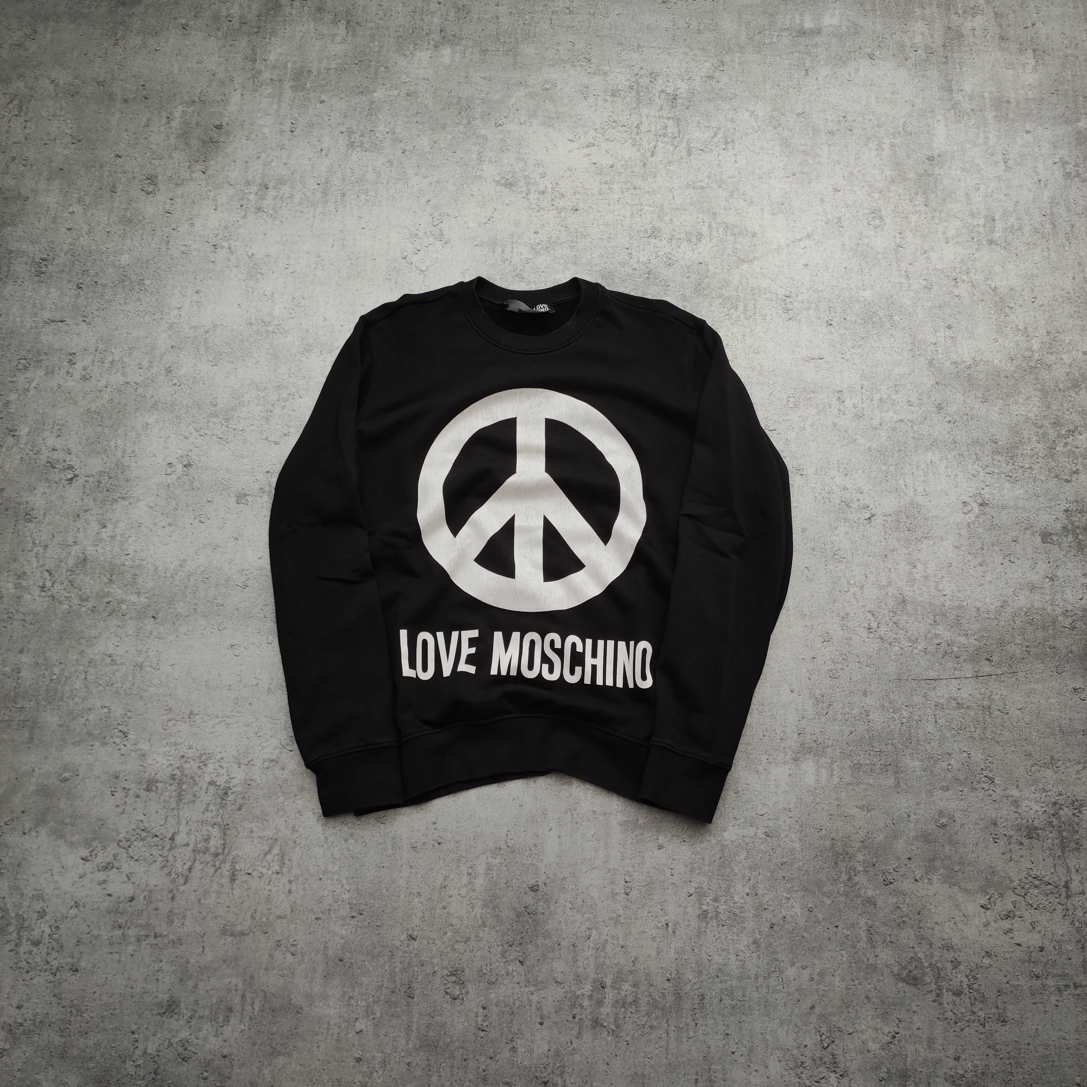 MĘSKA Bluza PREMIUM Czarna bez Kaptura Bawełna Love Moschino Elegancka