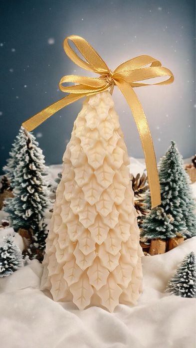 Świeca sojowa duza choinka prezent na swieta bozego narodzeni