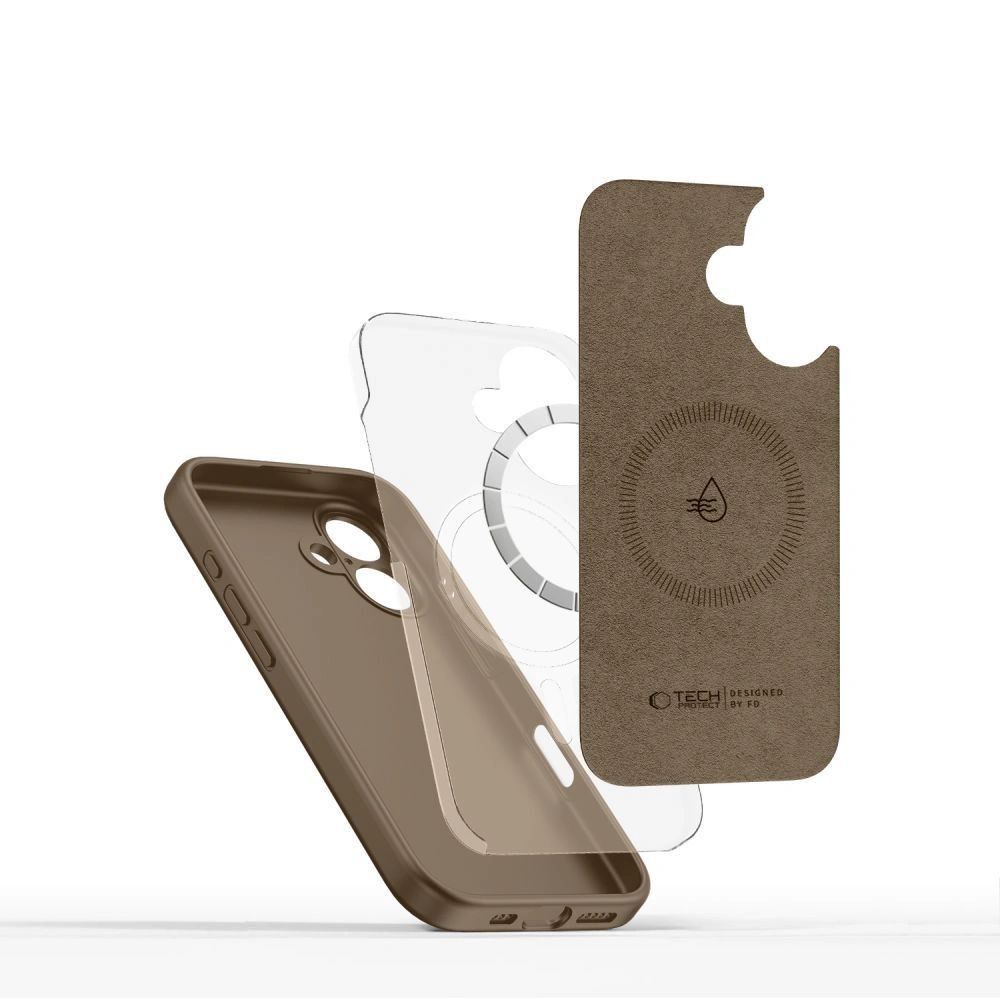 Etui Tech-Protect do iPhone 16e Magsafe Liquid Silicone Brown