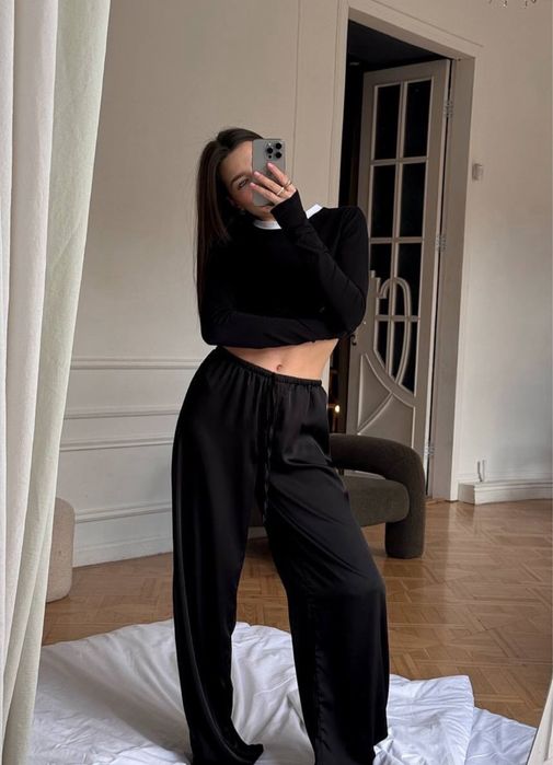 Шовкокі штани чорні