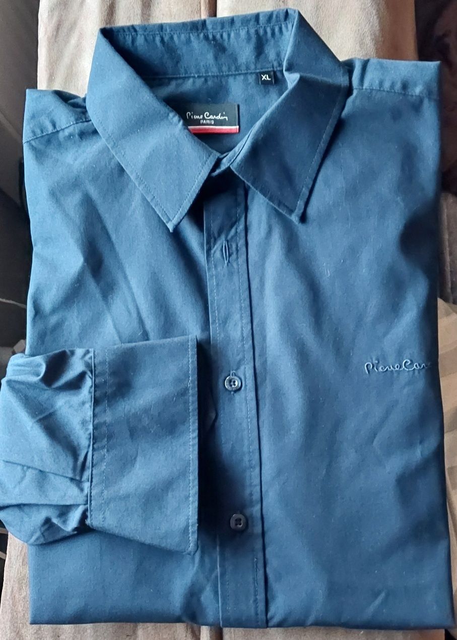 Koszula męska Pierre Cardin XL granatowa