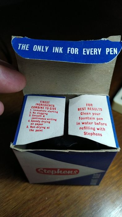 Frasco vintage de tinta Stephens - Radiante Blue