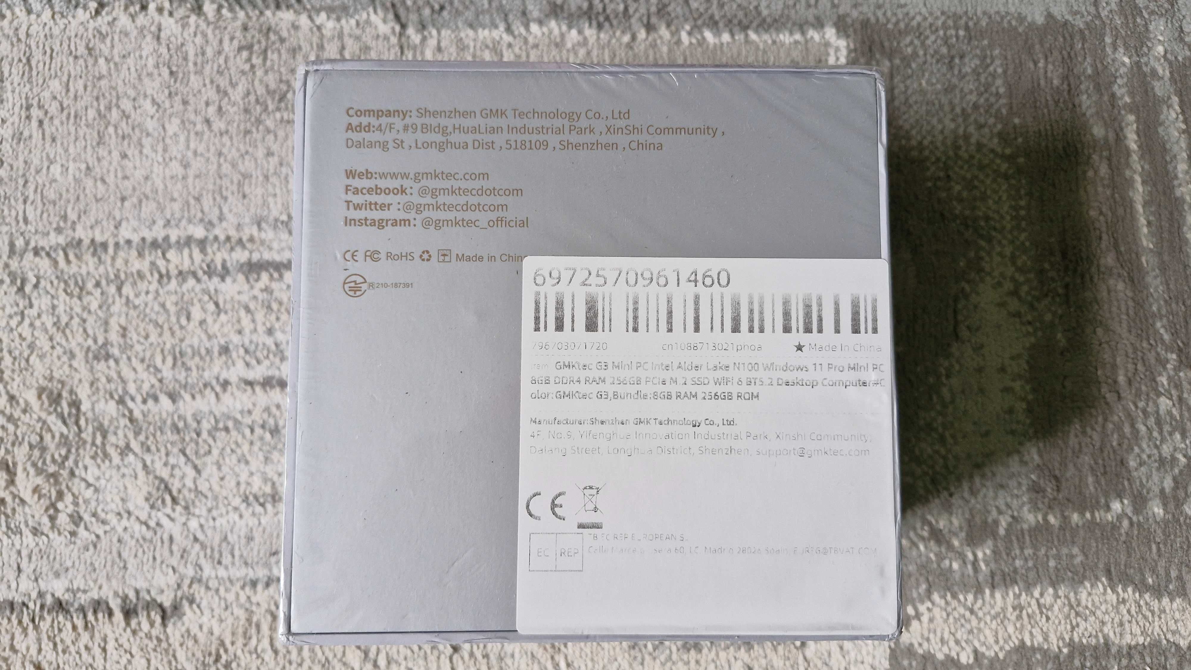 Mini PC GMKtec G3 Intel N100 8/256GB M.2 SSD WiFi 6 BT5.2