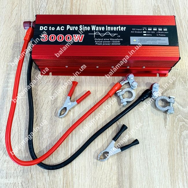 Інвертор 3000 вт з чистою синусоїдою та зарядним пристроєм