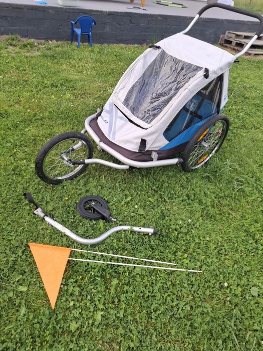 Przyczepka rowerowa dla dwójki dzieci