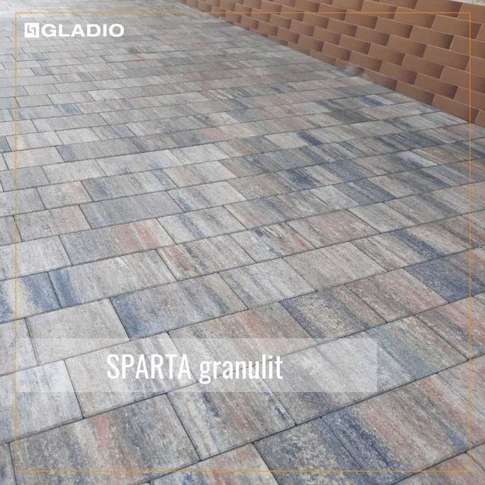 Kostka brukowa SPARTA Gladio 6 cm melanże zima nero